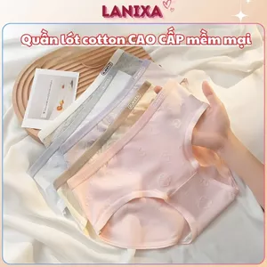 Quần lót nữ cotton cao cấp đáy hai lớp khử mùi thoáng khí co giãn tôn dáng gợi cảm LANIXA LY01