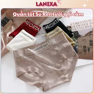 Quần lót ren nữ lưới hoa gợi cảm bản lưng cao gợi cảm đáy lót 2 lớp kháng khuẩn khử mùi LANIXA L1268