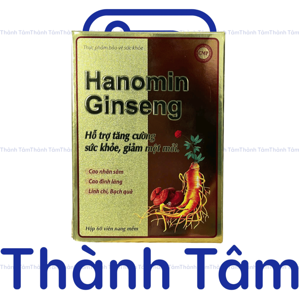 Cao nhân sâm HANOMIN GINSENG bổ sung vitamin, tăng đề kháng,giảm mệt mỏi kéo dài, bồi bổ cơ thể - Hộp 60 viên