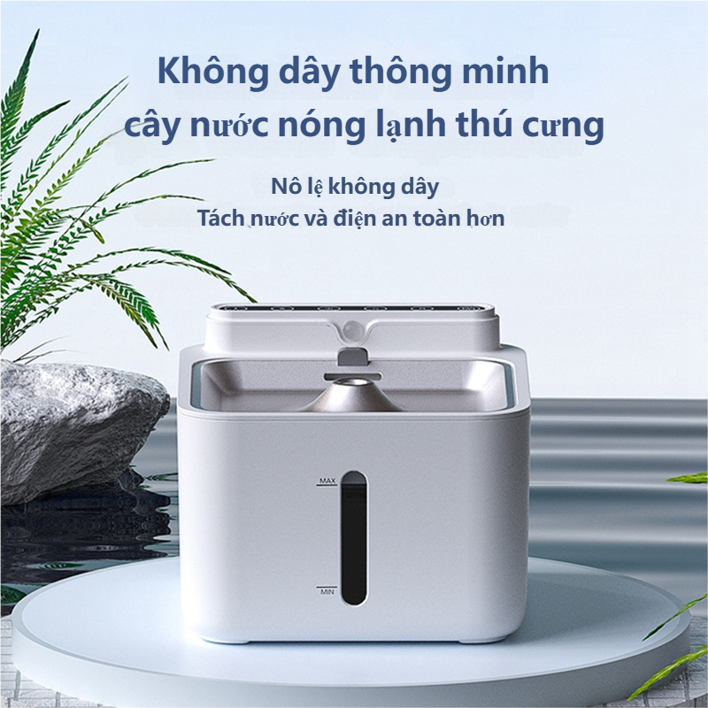 Máy lọc nước uống cho mèo, lọc thông minh tự động dung tích 3L，Bao gồm hộp lọc，Không cần phích cắm