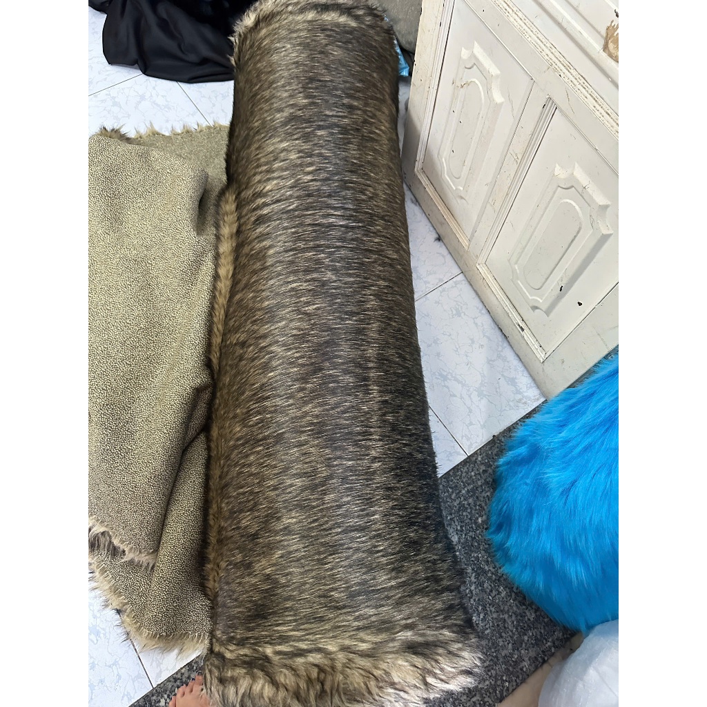 Thảm lông màu nâu lông dài - thảm lông nâu phớt mới size to