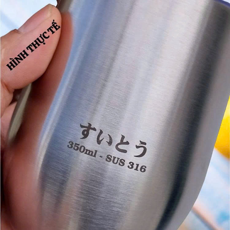 Ly giữ nhiệt KY-O JAPAN inox cao cấp hàng nhập bãi chưa qua sử dụng 350ml có nắp đậy