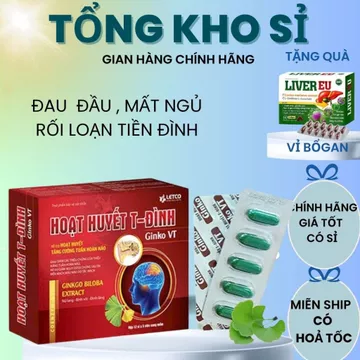 Hoạt Huyết T-Đình Ginkgo VT [Nhà Thuốc] – Hỗ Trợ Rối Loạn Tiền Đình, Giảm Ù Tai, Tăng Trí Nhớ