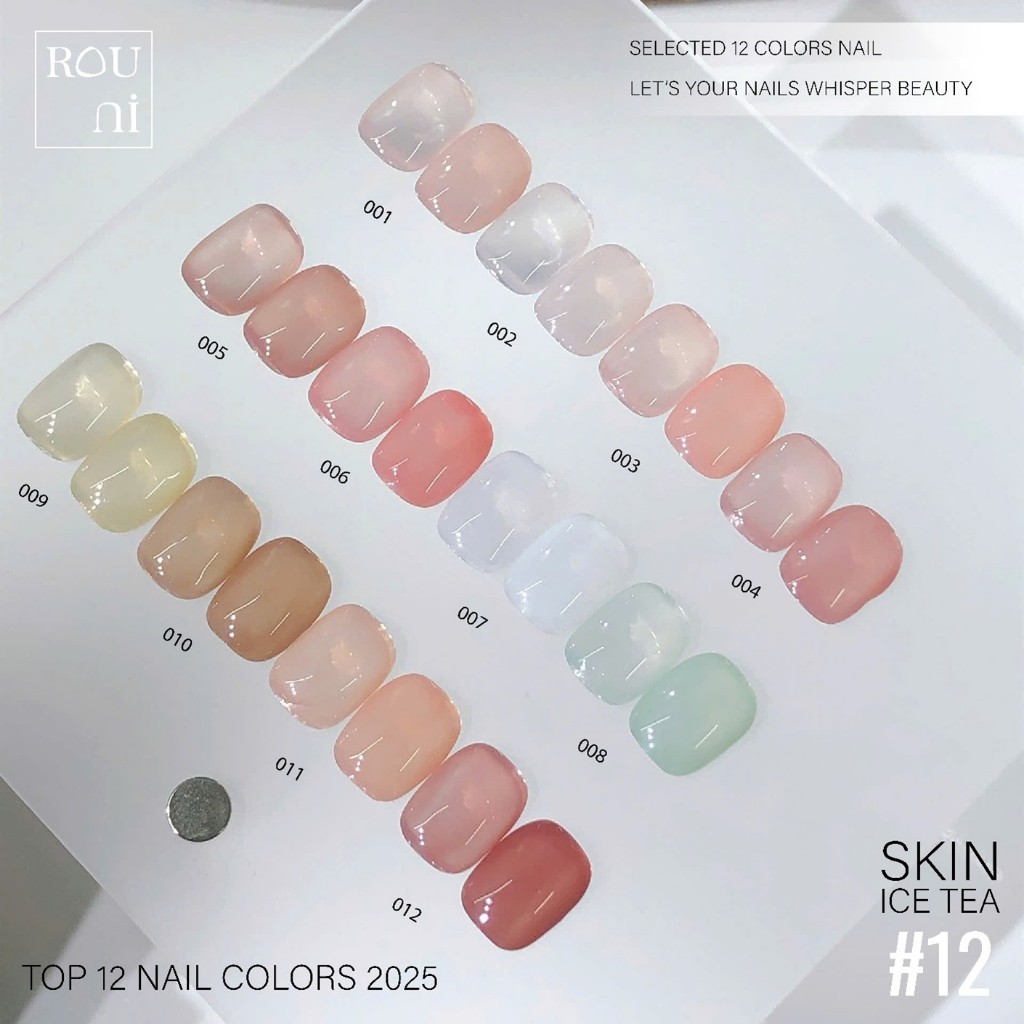 ROU ni sơn thạch đa sắc trong suốt, nhẹ nhàng tôn da, dễ phối màu, chuyên dụng cho tiệm nail