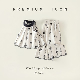 Bộ Đồ Bé Gái, Set Bộ Yếm Đi Biển Áo Yếm Phối Quần Ống Rộng Cho Bé Gái Chất Cotton Thoáng Mát