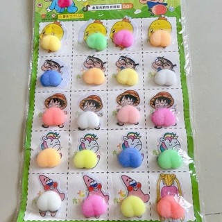 Vỉ 20 Miếng Dán Mông Sillicon Sticker Quả Đào Mông Shin Thú Bóp Giảm Stress