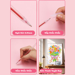 Bút Gel Nhũ High Light 0.1mm-Set Bút Nhũ High Light 12/24/36/48 Màu, Bút Viết Thiệp Decor Vẽ Sáng Tạo Mực Đều Nhanh Khô