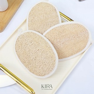 Miếng tắm tẩy da chết bằng xơ mướp tự nhiên hình bầu dục kích thước 12x8cm giúp làm sạch tế bào chết, massage chăm sóc d