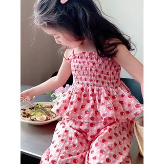 Set Đồ Bé Gái, Set Bộ 2 Dây Dáng Xòe Phối Quần Bo Chun Cho Bé Gái Chất Liệu Cotton