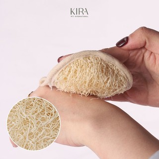 Miếng rửa mặt xơ mướp tự nhiên hình tròn đường kính 6cm giúp tẩy tế bào chết, làm sạch sâu, chăm sóc da mặt