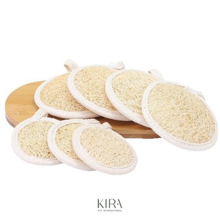Miếng rửa mặt xơ mướp tự nhiên hình tròn đường kính 6cm giúp tẩy tế bào chết, làm sạch sâu, chăm sóc da mặt