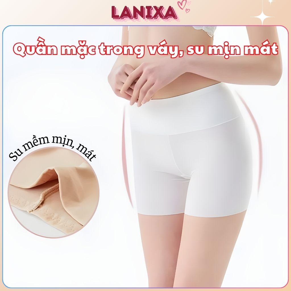 Quần mặc trong váy tự tin chống lộ, Quần lót bảo hộ chất su cạp cao mềm mại thoáng mát LANIXA V8941