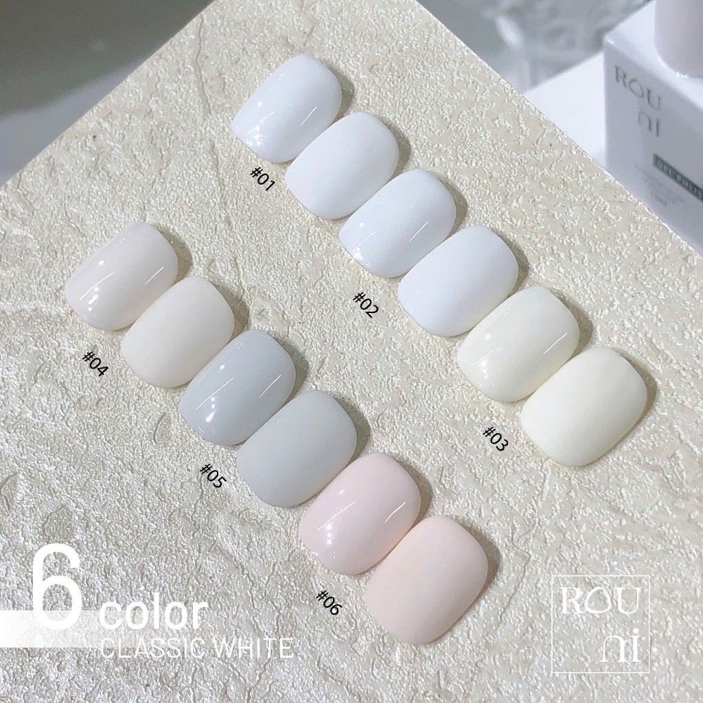 ROUni sơn gel màu trắng 2026 mới, màu trắng sữa, màu đậu nành màu trắng ngà chuyên cho tiệm làm nail