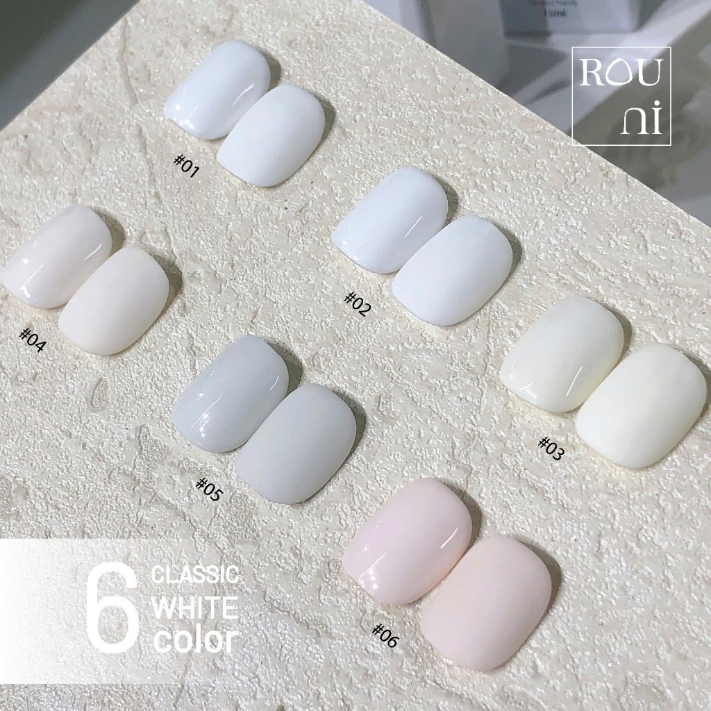 Set ROUni sơn gel màu trắng thanh lịch, thời thượng 2026 chuyên dụng cho tiệm nail