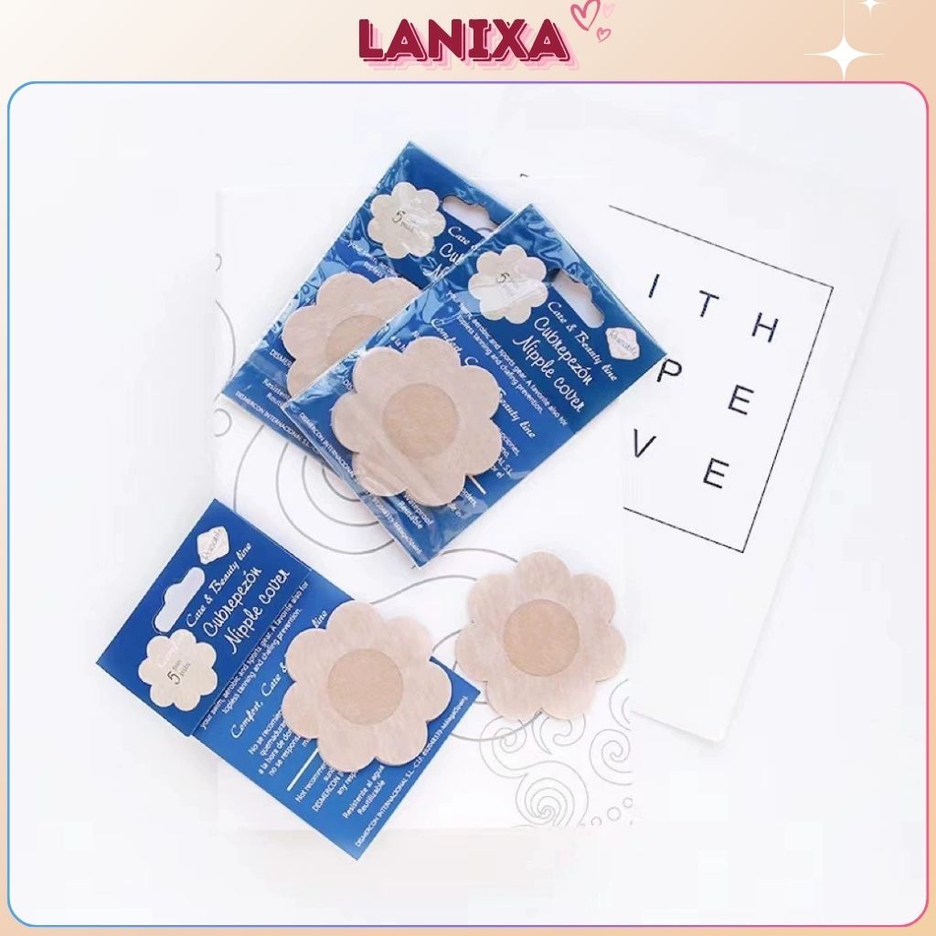 Miếng dán ngực ti bằng giấy tiện lợi dễ sử dụng túi gồm 5 cặp LANIXA D022