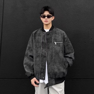 Áo Khoác Da Loang Bomber Nam Nữ Hàn Quốc form rộng, Áo da lộn cao cấp giữ ấm mùa đông Streetwear unisex Avocado