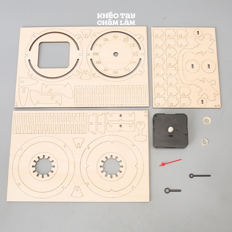 Mô hình đồng hồ gỗ 3D DIY – Đồ chơi lắp ghép sáng tạo, thí nghiệm khoa học cho học sinh