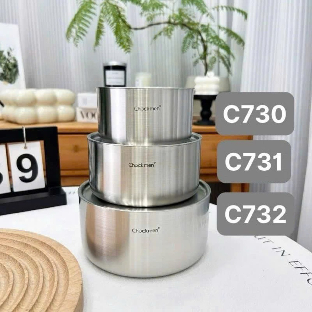 BỘ 3 ÂU NẮP INOX CHOCKMEN