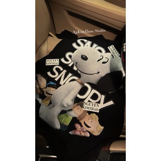 [By.NguyenKimThao] Áo Phông Cotton 100% Chó Snoopy Hình In 2 Mặt