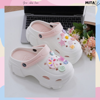 Dép nữ đế cao, dép sục 7cm kèm 12 Sticker Họa Sĩ Mita kiểu sandal CSM-37