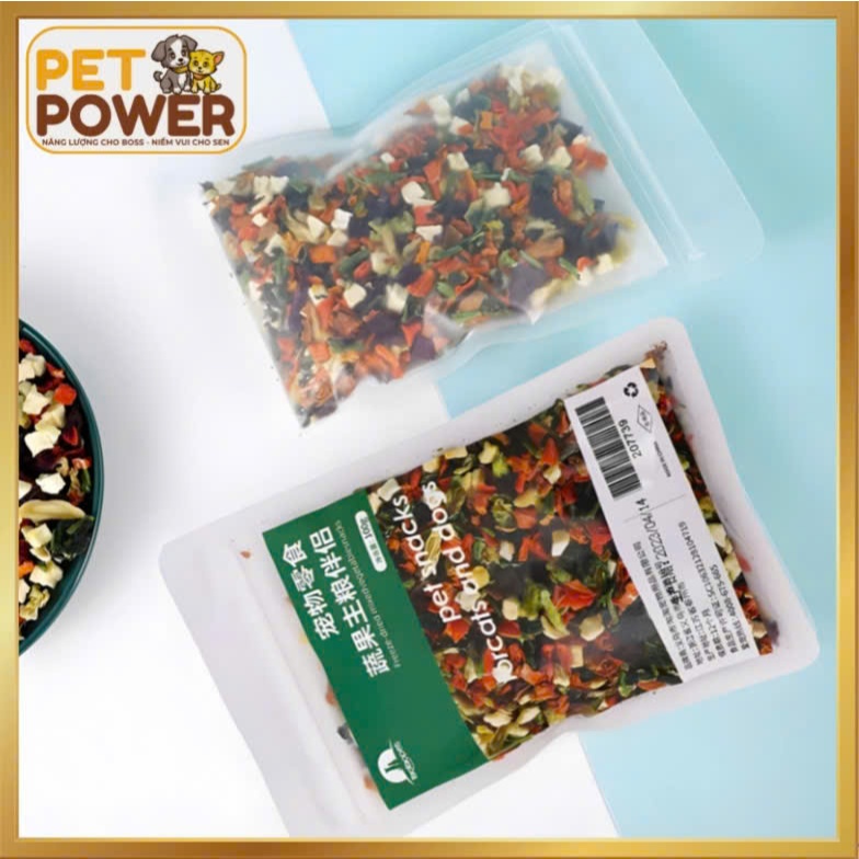 Rau củ sấy khô Taotaopet bổ sung vitamin & chất xơ cho chó mèo gói 100g