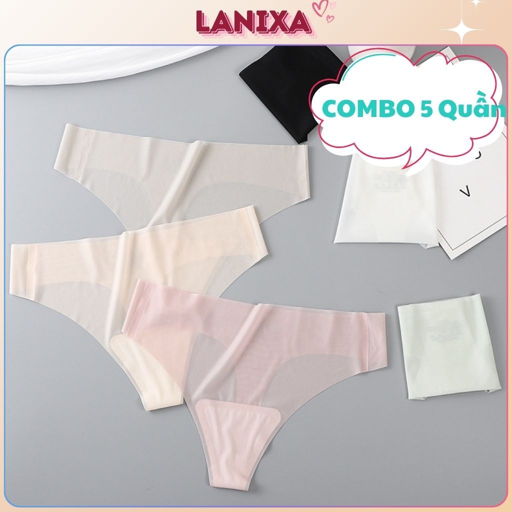 SET 3 Quần lót  lọt khe nữ su đúc mềm mại thoáng khí cạp vừa ôm mông sexy không lộ viền LANIXA L617