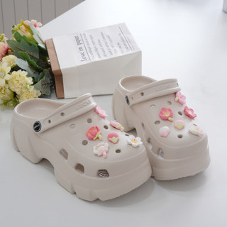 Dép nữ, dép sục Mita đế cao 6cm Lucky kèm 12 charm Vườn hoa kiểu sandal quai hậu CS-211