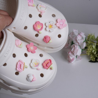 Dép nữ, dép sục Mita đế cao 6cm Lucky kèm 12 charm Vườn hoa kiểu sandal quai hậu CS-211