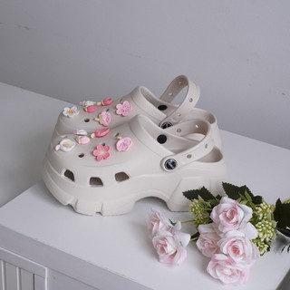Dép nữ, dép sục Mita đế cao 6cm Lucky kèm 12 charm Vườn hoa kiểu sandal quai hậu CS-211