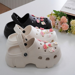 Dép nữ, dép sục Mita đế cao 6cm Lucky kèm 12 charm Vườn hoa kiểu sandal quai hậu CS-211
