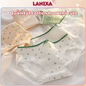 Quần lót nữ cotton kháng khuẩn họa tiết dễ thương baby ren viền nơ gợi cảm LANIXA L311