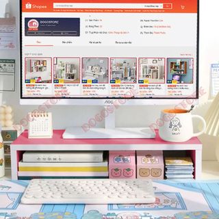 Kệ Để Màn Hình Máy Tính, Để Sách và Đồ Văn Phòng Trên Bàn Làm Việc