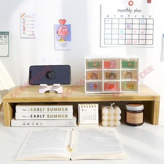 Kệ kê màn hình kệ máy tính Laptop để bàn 2 tầng gỗ thông minh cải thiện tư thế ngồi 50x18x13 ND13