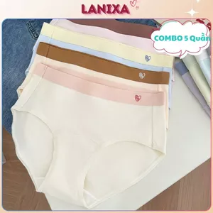 SET 5 Quần lót cotton nữ cao cấp co giãn thoải mái - CB3 Quần lót nữ cạp vừa tôn dáng LANIXA L183
