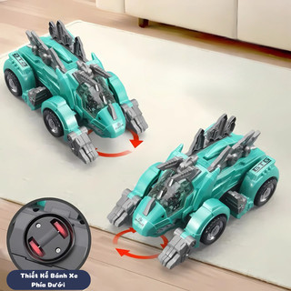 Đồ Chơi Xe Ô Tô Biến Hình Khủng Long 2IN1 Có Đèn Nhạc Vui Nhộn Tự Động Biến Hình Và Chuyển Hướng Khi Va Chạm-Quà Tặng Bé