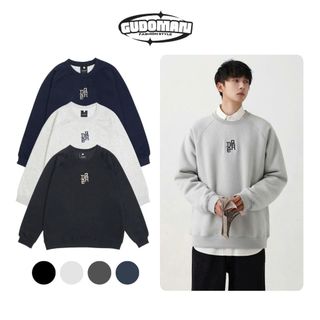 Áo Sweater Nỉ 2 Da Basic Form Rộng Unisex Áo Nỉ Trơn Dày Dặn Mềm Mịn S09