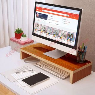 Kệ kê màn hình kệ máy tính Laptop để bàn 2 tầng gỗ thông minh cải thiện tư thế ngồi 50x18x13 ND13
