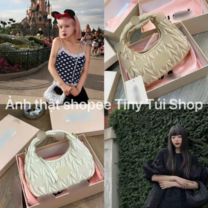 Túi Mi.uu quai tròn da mềm size 17 cầm tay đeo chéo sang chảnh ko hộp