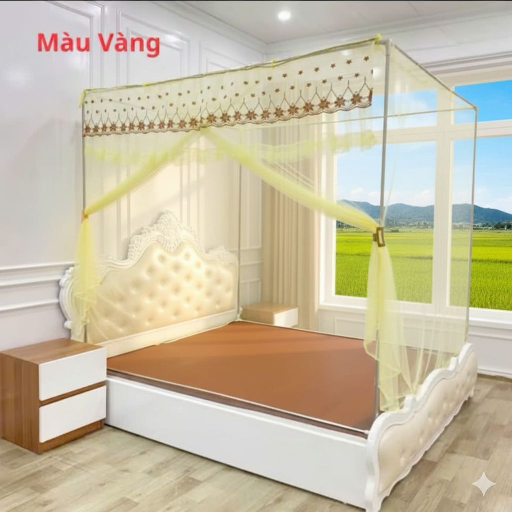 Mùng ngủ chống muỗi cao cấp đủ màu - màn khung vuông cửa vén inox 304 ...