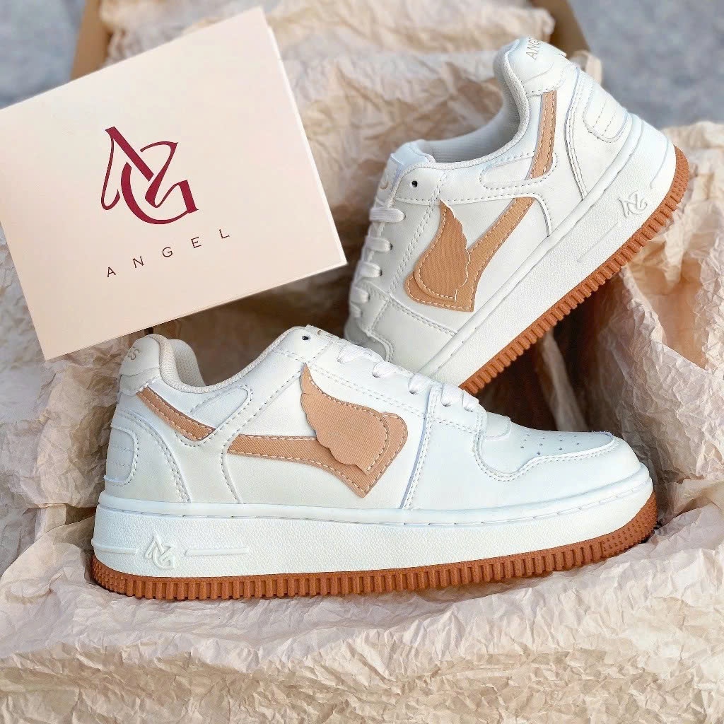 Giày Thể Thao Angel Nam Nữ, Giày Sneaker AG Eyes Kem Cổ Thấp Dễ Phố Đồ Full Box Bill Phụ Kiện - AG02