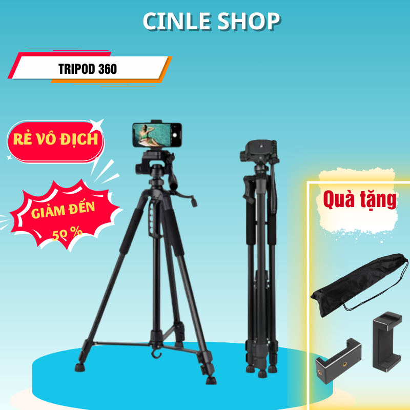 Chân quay Tripod 360 điều chỉnh độ cao 360 độ, xoay 3D, đầu xoay linh ...