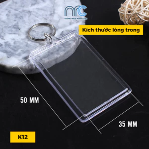 Combo 50 Cái Phôi móc khóa, Phôi móc chìa khoá tặng bạn bè, Phôi móc khoá mã QR chất liệu mica trong suốt - Lỗi 1 đổi 1