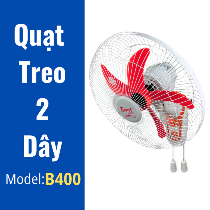 Quạt Treo Tường 2 Dây T400 Fanti - Công Suất 43W - Cánh 40CM