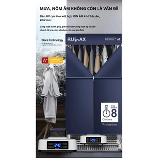 Tủ Sấy Quần Áo Rulax 3 Tầng 2000W Gấp Gọn Không Lo Tốn Diện Tích, Mưa,Nồm,Ẩm [ Bảo Hành 12 Tháng ]