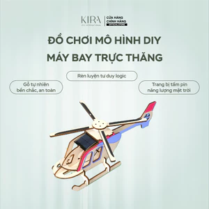 Đồ chơi mô hình DIY Máy bay trực thăng năng lượng mặt trời bằng gỗ – Bộ kit lắp ráp khoa học giáo dục cho trẻ em