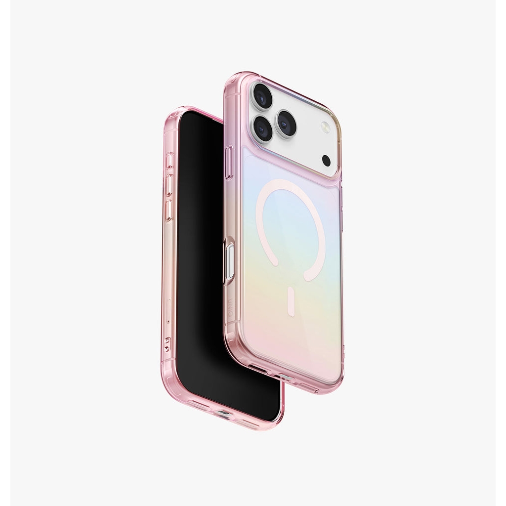 Ốp UNIQ Iridescia Holographic Viền Dẻo Chống Sốc Tích Hợp Sạc Không Dây Chính Hãng 17 Pro Max