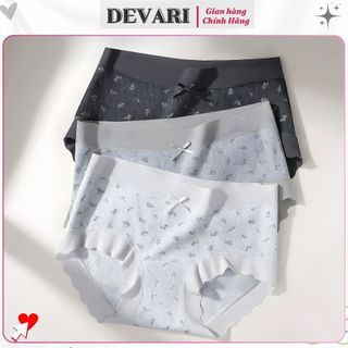 Quần lót nữ cao cấp cotton dày dặn viền su bèo đính nơ dễ thương cạo vừa tôn dáng sexy DEVARI L758