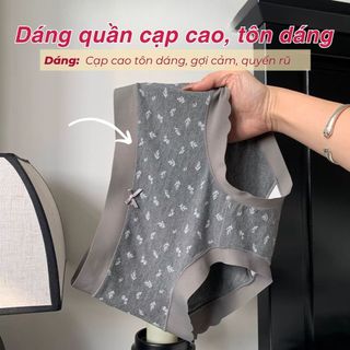 Quần lót nữ cao cấp cotton dày dặn viền su bèo đính nơ dễ thương cạo vừa tôn dáng sexy DEVARI L758