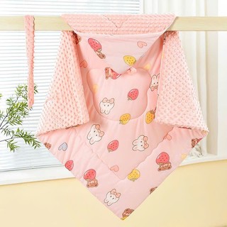 Ủ choàng trần bông hạt đậu siêu ấm kích thước 100x100cm, thiết kế tai gấu cho bé
