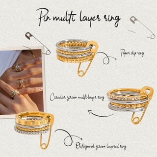 [KHÔNG ĐEN GỈ] Nhẫn phối layer nam & nữ thép titanium nhiều layer thiết kế cá tính ON_0005